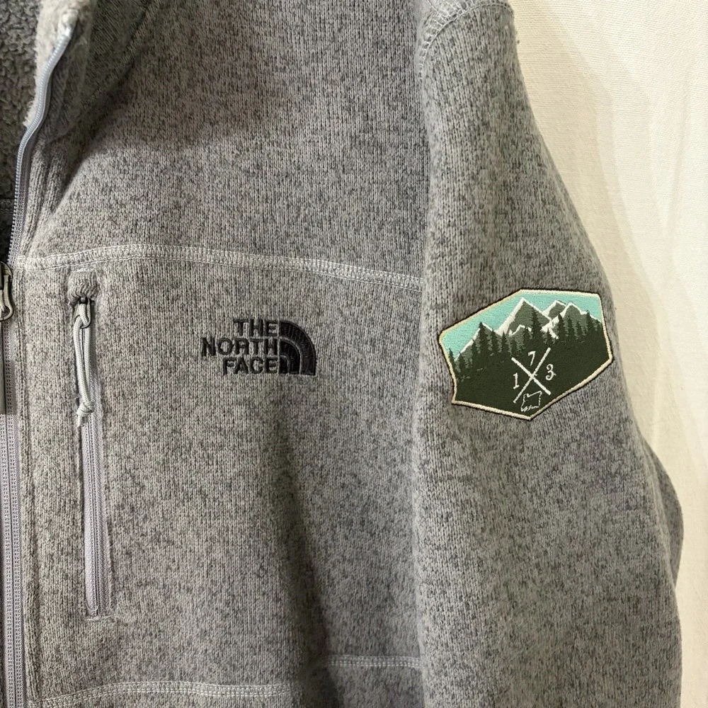 The North Face Heather Gray Full‎ Zip Fleece Lined Sweater Jacket Men's X Large